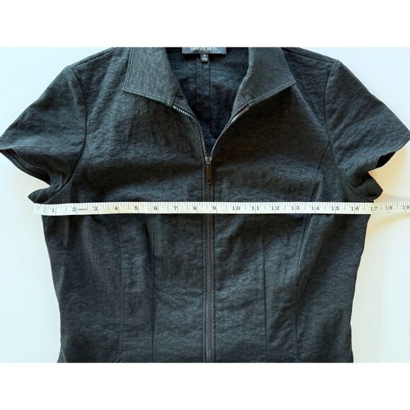 NWOT Lafayette 148 New York Camber Textured Front Zip Dress in Black Size 0 - Picture 9 of 11